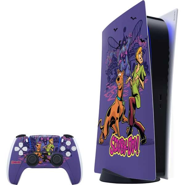 Skinit Decal Gaming Skin Compatible with PS5 Bundle - Officially Licensed Scooby-Doo Shaggy and Ghost Clown Design