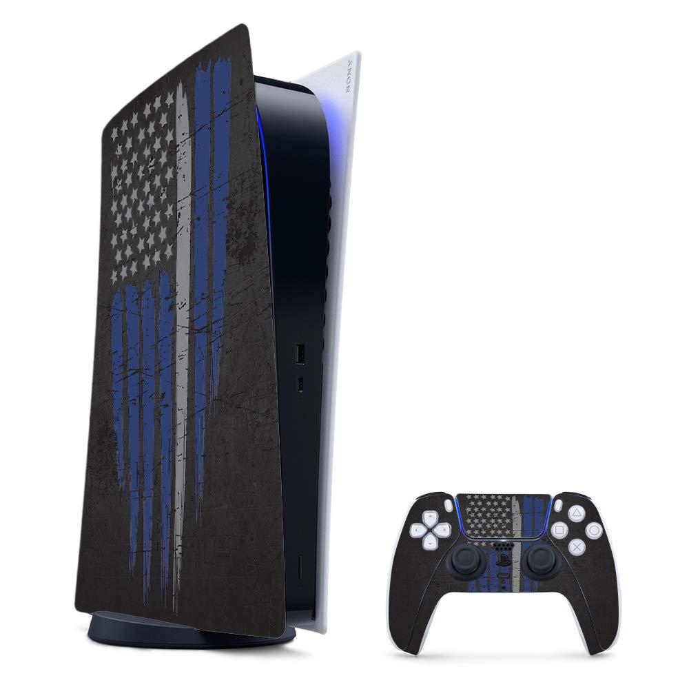MightySkins Gaming Skin for PS5 / PlayStation 5 Digital Edition Bundle - Thin White Line | Protective Viny wrap | Easy to Apply and Change Styles | Made in The USA