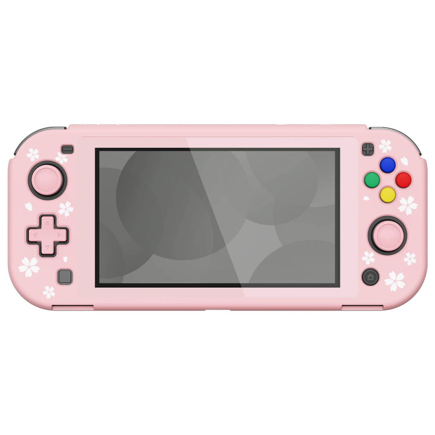 PlayVital ZealProtect Case for Nintendo Switch Lite, Hard Shell Ergonomic Grip, Screen Protector & Caps, Cherry Blossoms Petals