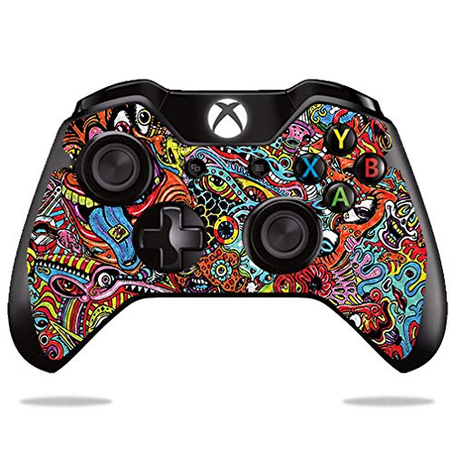 MightySkins Carbon Fiber Skin for Microsoft Xbox One or One S Controller - Acid Trippy | Protective Durable Textured Carbon Fiber Finish | Easy to Apply Remove and Change Styles | Made in The USA