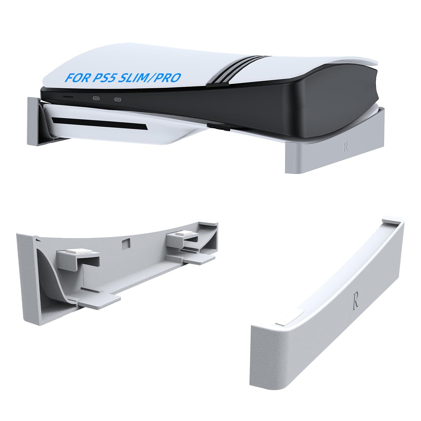 EJGAME PS5 Pro Accessories Horizontal Stand,Base Stand Compatible with PlayStation 5 Pro/Slim Disc & Digital Edition (White)