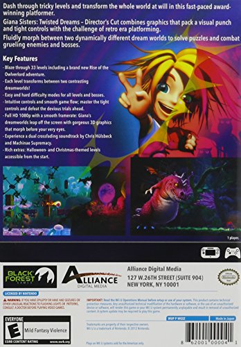 Giana Sisters Twisted Dream Director's Cut - Wii U Game by Alliance Digital Media, Model 86200100004
