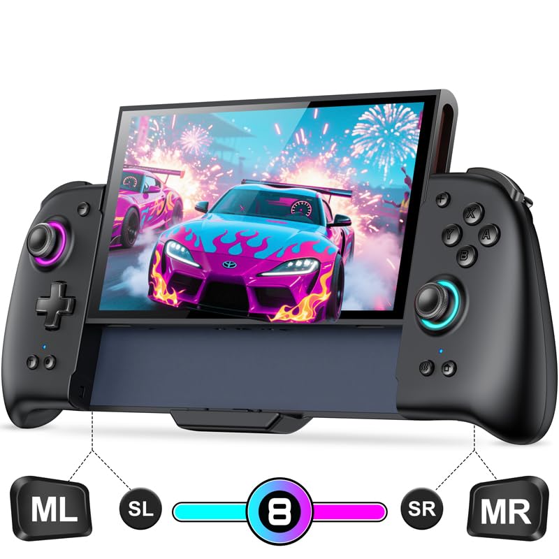 LIFUFUTEE Switch 2 Controller Wireless Switch Pro Controller with Drift-Free Hall Effect Joystick One-Piece Joypad with Macro Programming RGB Light Turbo and Ergonomic Handheld Design
