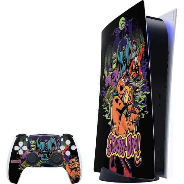 Skinit Decal Gaming Skin Compatible with PS5 Bundle - Officially Licensed Scooby Doo vs Monsters Design