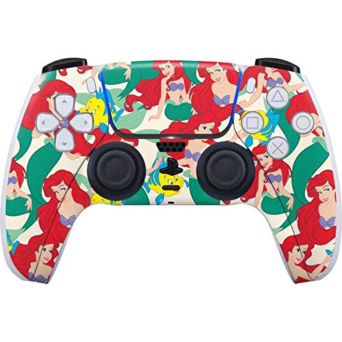 Skinit Decal Gaming Skin Compatible with PS5 Controller - Officially Licensed Disney The Little Mermaid Ariel and Flounder Pattern Design