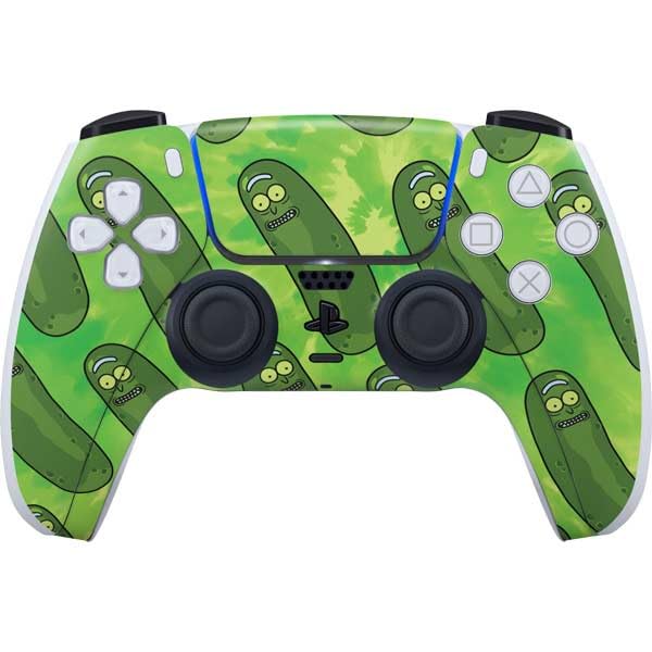 Skinit Decal Gaming Skin Compatible with PS5 Controller - Officially Licensed Adult Swim Rick and Morty Pickle Rick Pattern Design