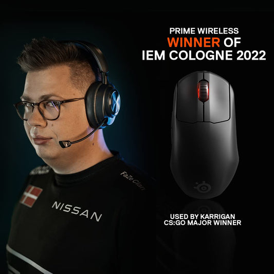 SteelSeries Wireless FPS Gaming Mouse - Ultra Lightweight, 18K CPI Sensor, Black, Model 62593, Programmable with Magnetic Optical Switches