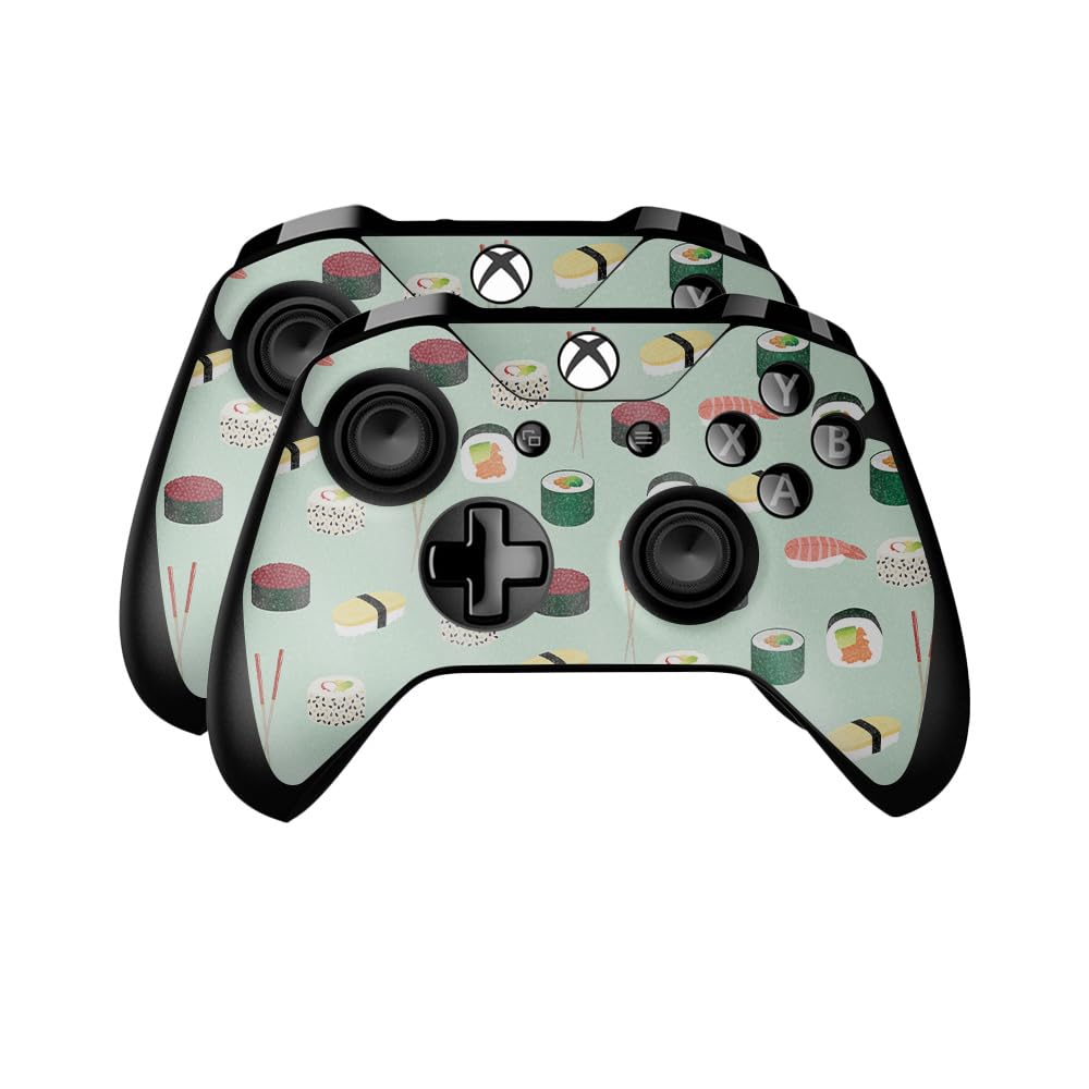 Glossy Glitter Skin Compatible with Microsoft Xbox One Controller (2 Pack) - Sushi - Premium 3M Vinyl Protective Wrap Decal Cover - Easy to Apply | Crafted in The USA by MightySkins