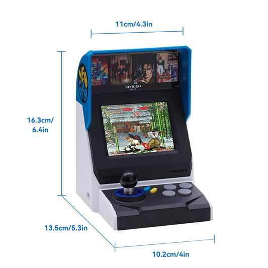 NEOCADE NEOGEO MINI Arcade Console, 3.5" Screen, 40 Classic Games, Black, Mini, TV Output, Dual Controller Ports, Collector's Edition