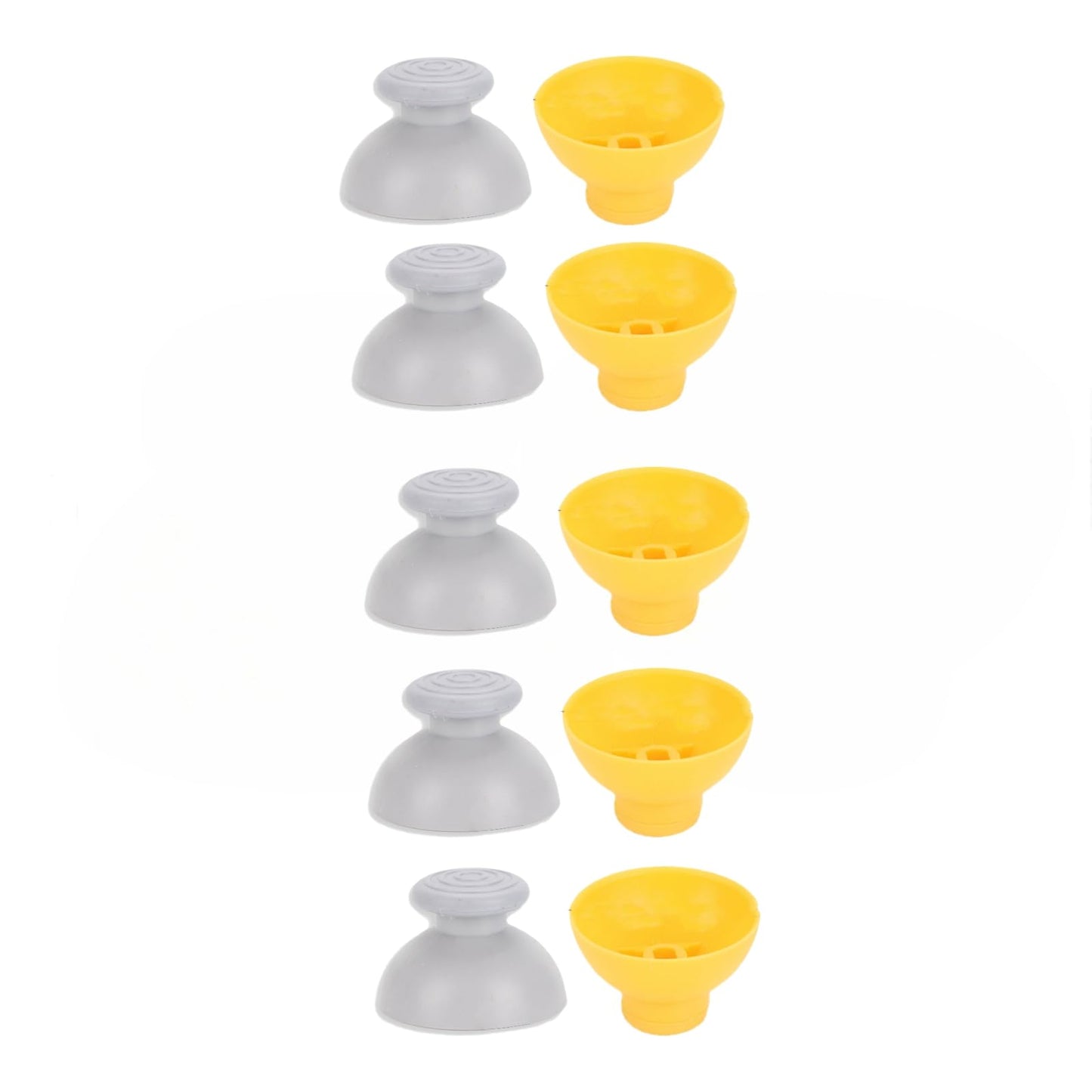 10 Pcs Analog Stick Joystick Thumbstick Thumb Cap Replacement for Nintendo Gamecube NGC Controller Yellow and Grey
