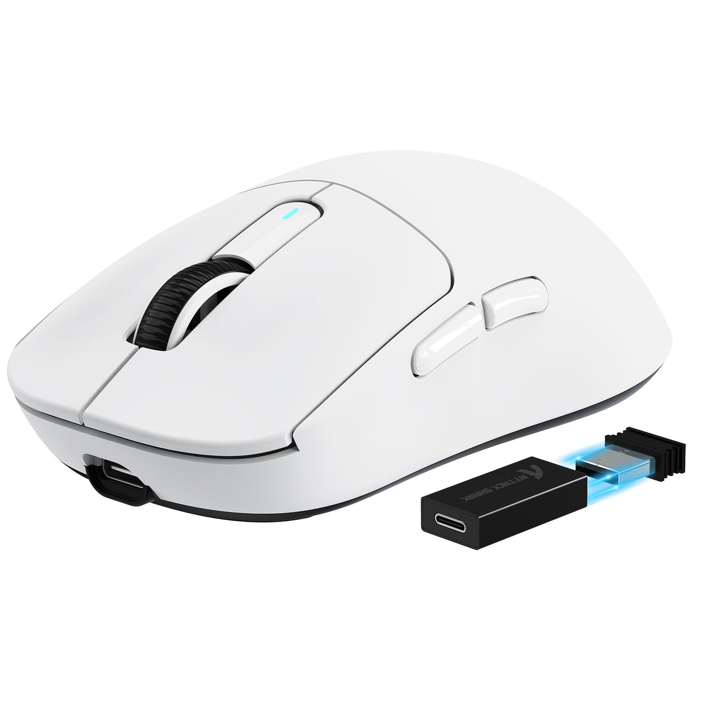 ATTACK SHARK X3PRO 4K/8K Lightweight Wireless Gaming Mouse with Tri-Mode(Wired/2.4GHz/BT) PAW3395 Optical Sensor 26K DPI Kailh GM8.0 Switch Long Battery 7 Buttons for PC/Laptop/Win/Mac(White)