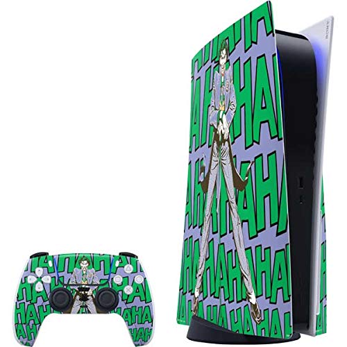 Skinit Decal Gaming Skin Compatible with PS5 Bundle - Officially Licensed DC Comics The Joker Vintage Pose Pattern Design