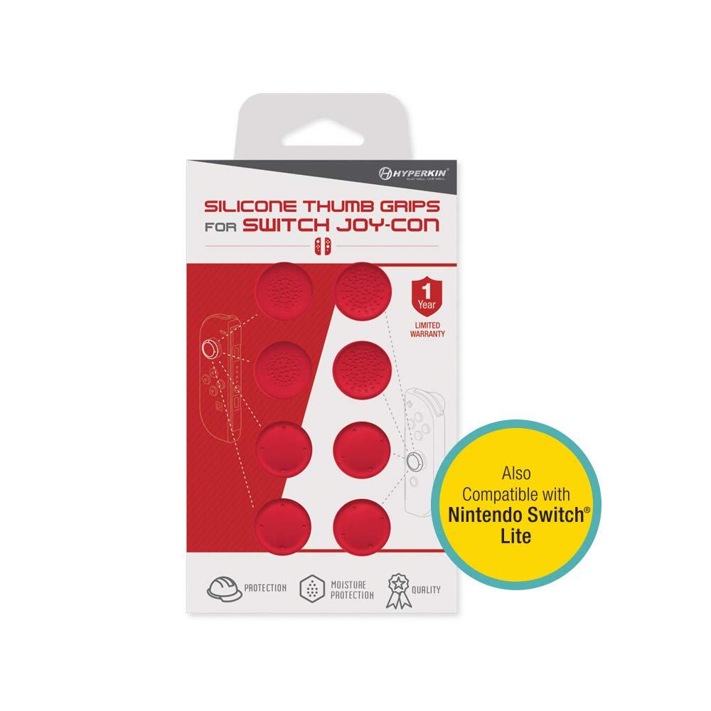Hyperkin Silicone Thumb Grips for Joy-Con (Neo Red) (8-Pack)