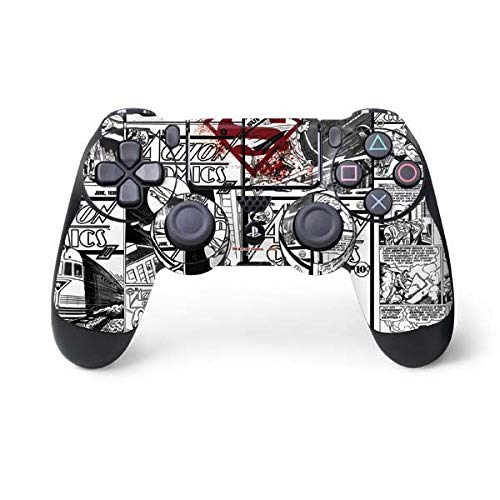 Skinit Decal Gaming Skin Compatible with PS4 Controller - Officially Licensed DC Comics Superman Comic Pattern Logo in Red Design