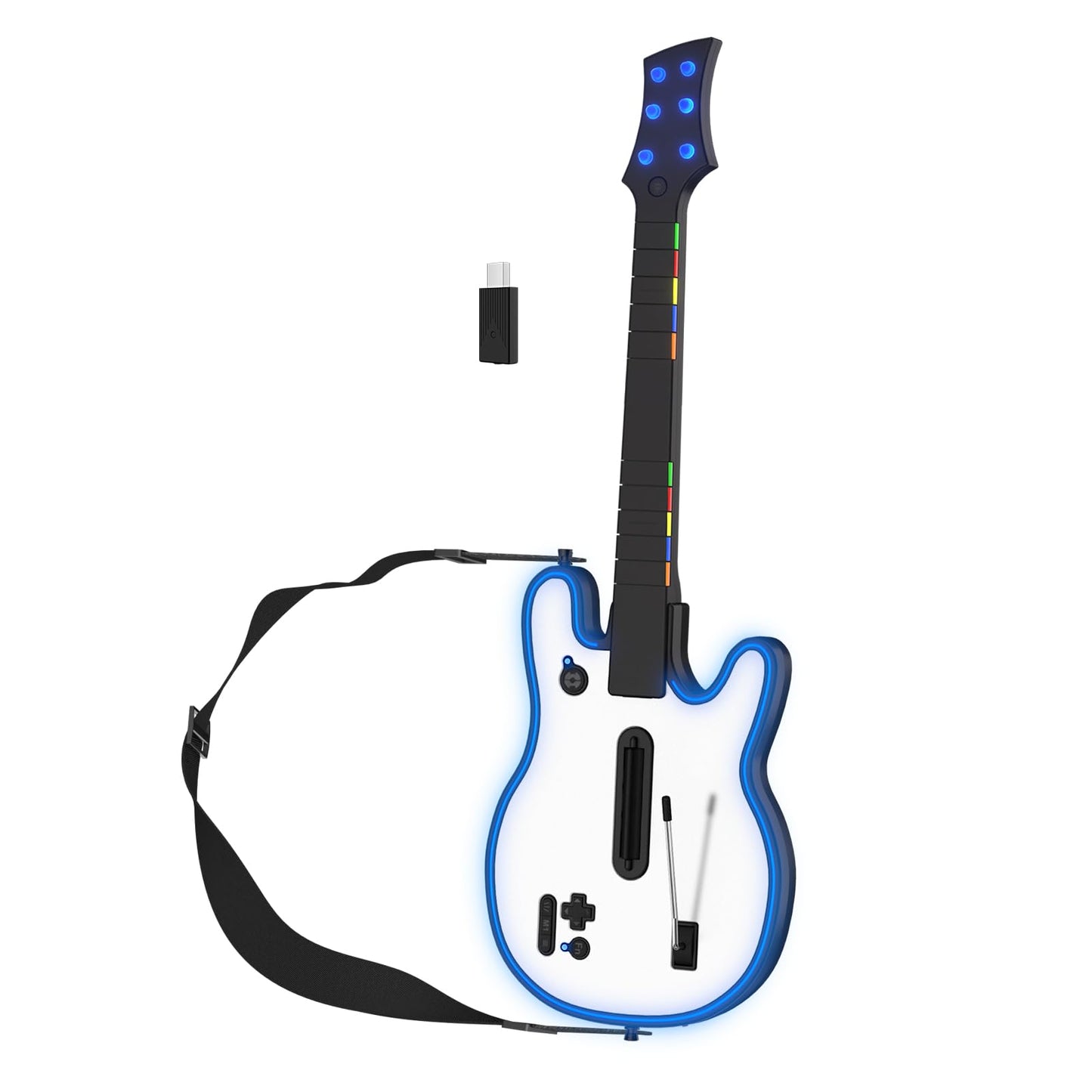 Lyvix Guitar Controller Compatible with PS4/PS3/PC, Wireless Controller for Guitar Hero, Rock Band, Clone Hero with RGB Light an