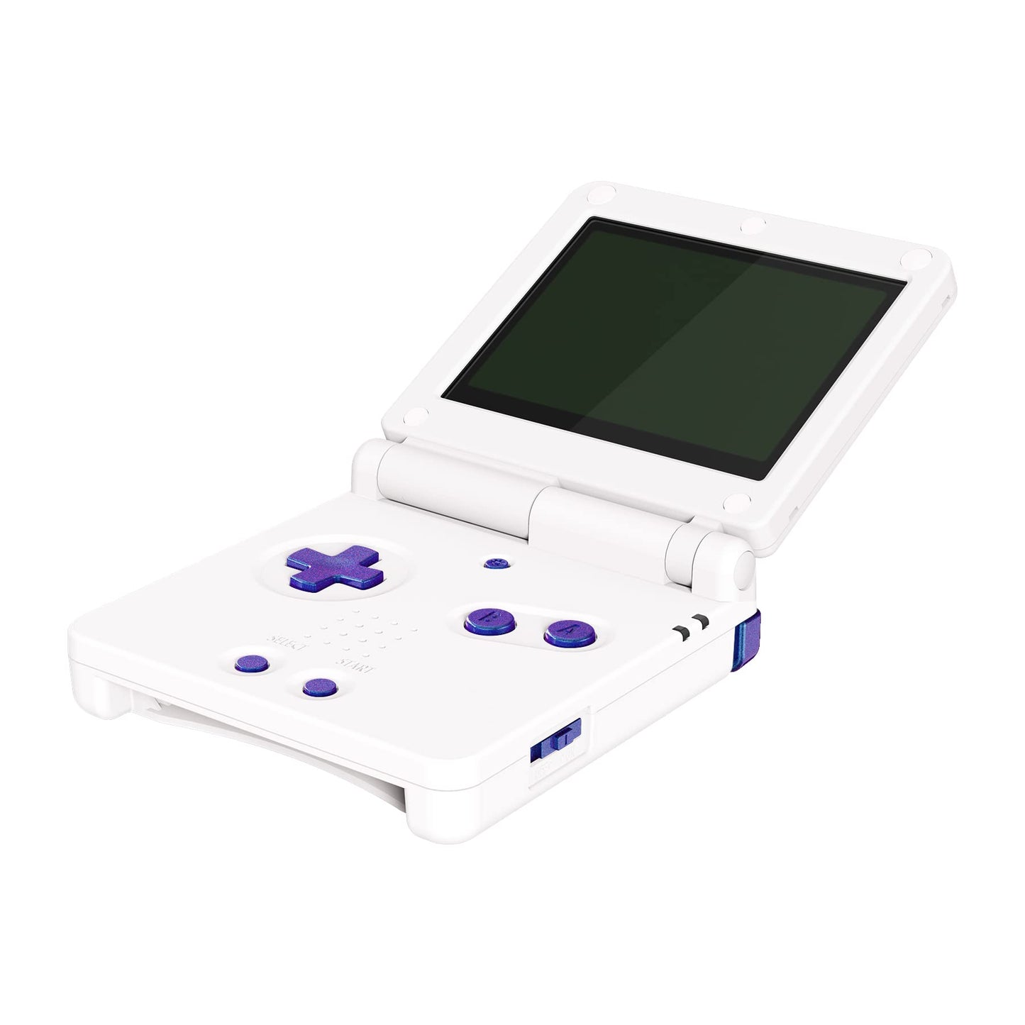 eXtremeRate Chameleon Purple Blue Glossy Custom Full Set Buttons for Gameboy Advance SP Replacement A B L R Button Power On Off Volume Button D-pad Key for GBA SP Console - Console NOT Included
