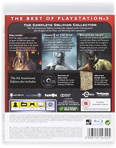 Bethesda The Elder Scrolls IV: Oblivion 5th Anniversary Edition PS3 Game - French Version, Black, Model: 0093155147225