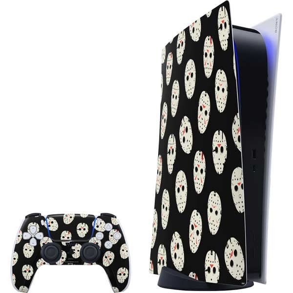 Skinit Decal Gaming Skin Compatible with PS5 Digital Edition Bundle - Officially Licensed Warner Bros Friday The 13th Jason Voorhees Pattern Design