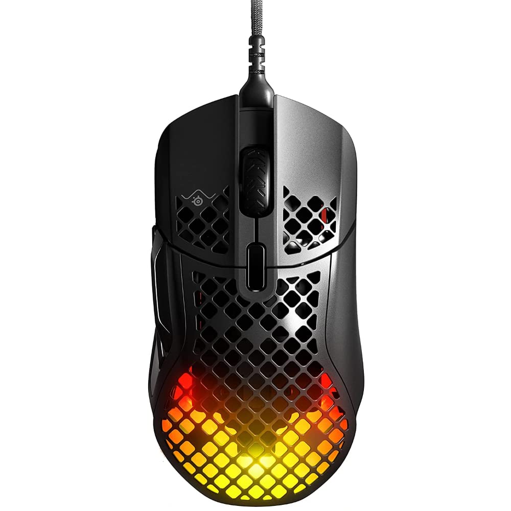 SteelSeries Aerox 5 - Holey RGB Gaming Mouse - Ultra-Lightweight Water Resistant Design - 18K DPI TrueMove Air Optical Sensor - 9 Programmable Buttons