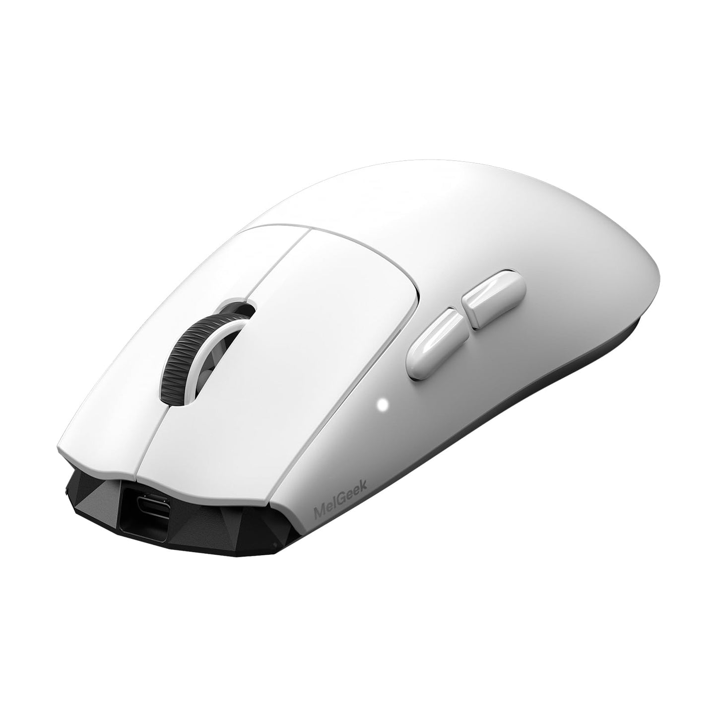 MelGeek Horus Lightweight Mouse Wireless Gaming Mouse 49g 8K Polling 30K DPI Sensor 215 Hr Battery 2.4G/USB-C with Light Receiver Fit for Medium and Large Hands - White