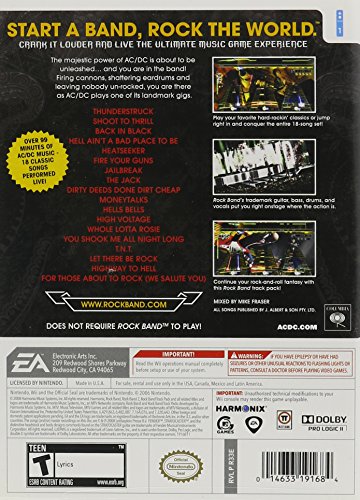 Electronic Arts AC/DC Live: Rock Band Track Pack for Nintendo Wii - Model 014633191684