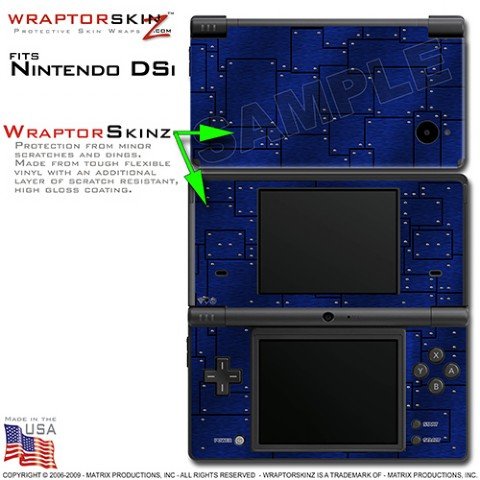 WraptorSkinz Decal Style Skin Compatible with Nintendo DSi - Aluminum Panels Blue Skin Kit