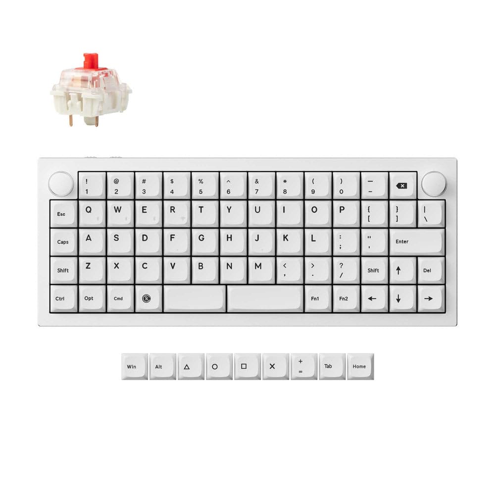 Keychron Q15 Max Metal Ortholinear QMK Wireless Custom Mechanical Keyboard 64 Keys Hot Swappable Gaming Keyboard CNC Aluminum Body XDA PBT Keycaps & Knob for MacOS & Windows Gateron Jupiter Switch