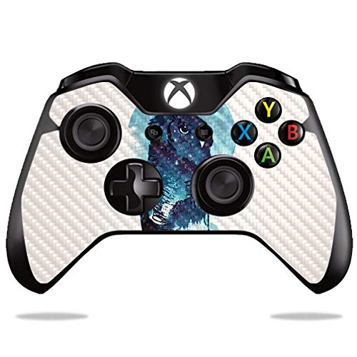 MightySkins Carbon Fiber Skin for Microsoft Xbox One or One S Controller - Midnight Owl | Protective Durable Textured Carbon Fiber Finish | Easy to Apply Remove and Change Styles | Made in The USA