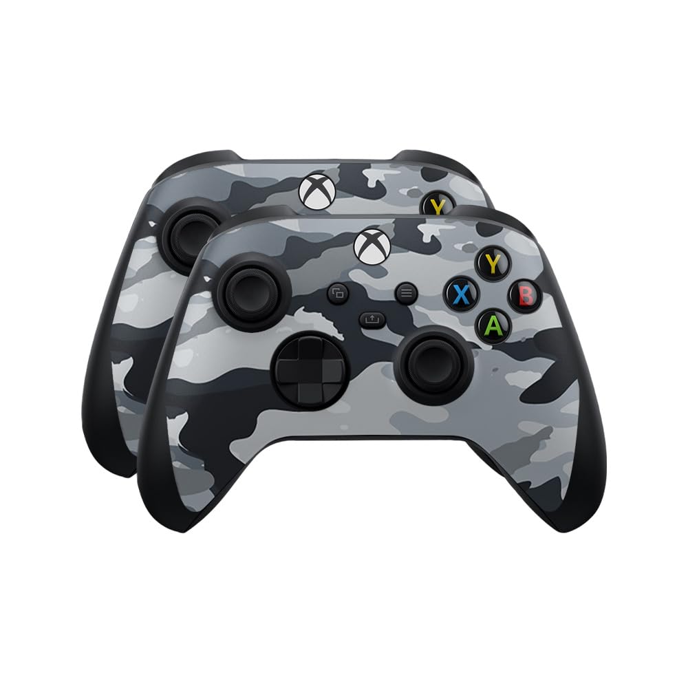 Skin Compatible with Microsoft Xbox Series X|S Controller (2 Pack) - Gray Camouflage - Premium 3M Vinyl Protective Wrap Decal Cover - Easy to Apply | Crafted in The USA by MightySkins