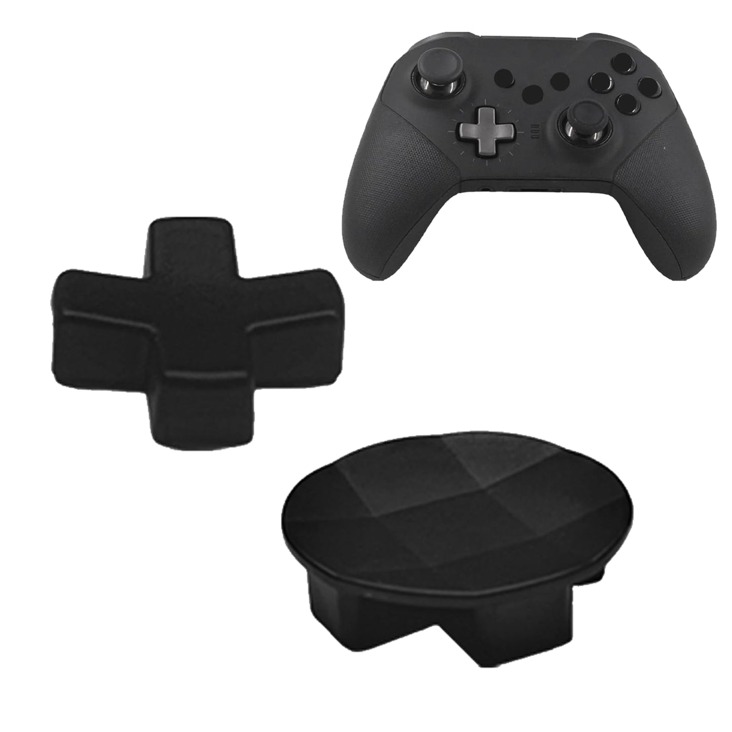 2 Pack Metal D-Pads for Xbox One Elite Series 2 Directional Arrow Button Standard D pad and Faceted D Pad Replacement Accessories for Xbox One Elite Series 2 Cord Controller(Black)