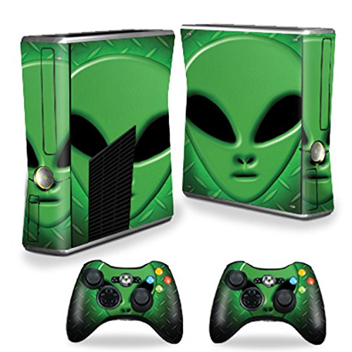 MightySkins Skin Compatible with X-Box 360 Xbox 360 S Console - Alien Invasion | Protective, Durable, and Unique Vinyl Decal wra