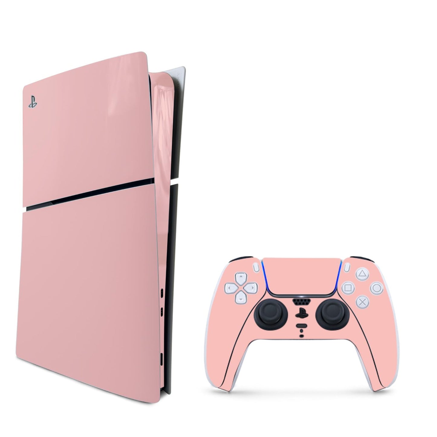 MightySkins Skin Compatible with PlayStation 5 Slim Digital Edition Bundle - Solid Blush | Protective Durable and Unique Vinyl Decal wrap Cover | Easy to Apply | Made in The USA