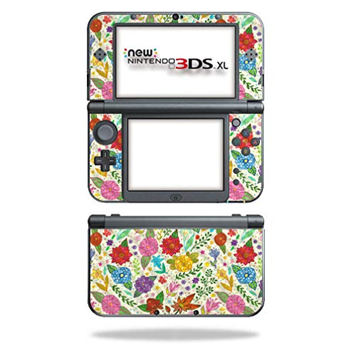 MightySkins Carbon Fiber Skin for Nintendo New 3DS XL (2015) - Flower Garden | Protective Durable Textured Carbon Fiber Finish | Easy to Apply Remove and Change Styles | Made in The USA