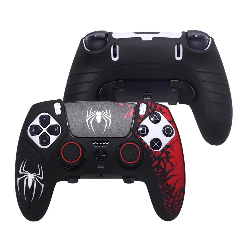 Ivyueen Anti-Slip Silicone Skin for Playstation 5 PS5 Edge Wireless Controller Protective Cover Case & Touch Pad Sticker Thumb Grip Caps for DualSense Edge Controller