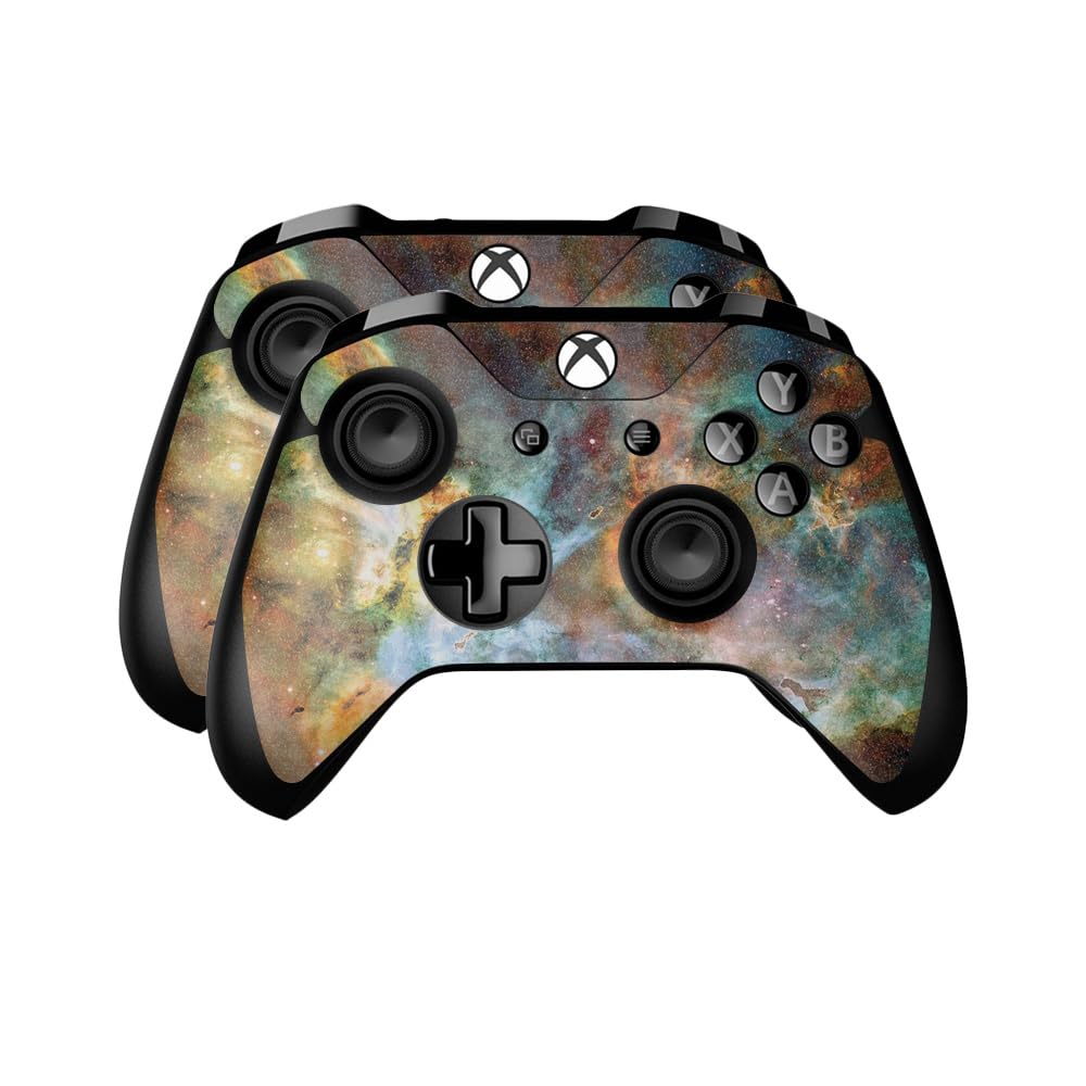 Glossy Glitter Skin Compatible with Microsoft Xbox One Controller (2 Pack) - Space Cloud - Premium 3M Vinyl Protective Wrap Decal Cover - Easy to Apply | Crafted in The USA by MightySkins