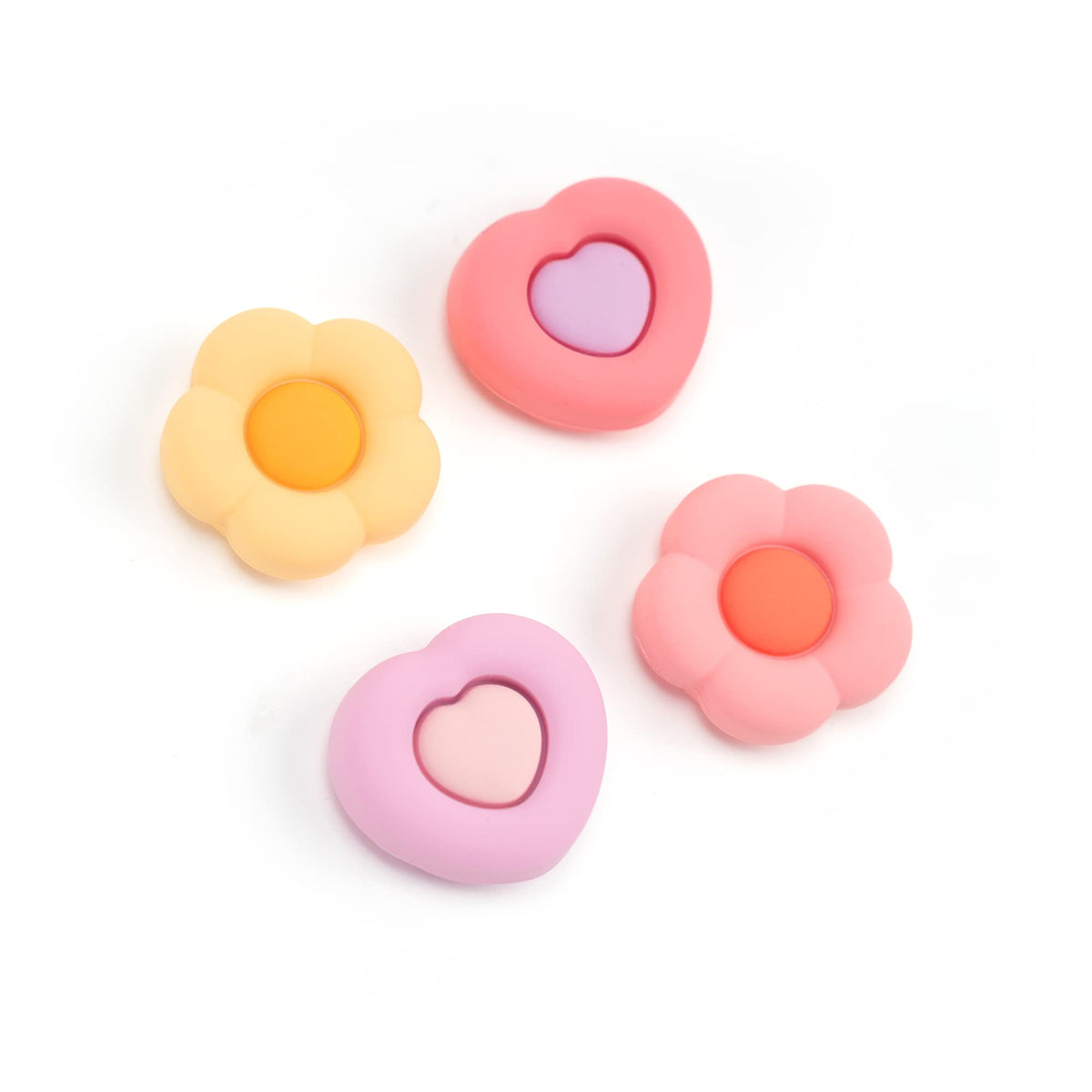 GeekShare Cute Xbox One Controller Thumb Grips Soft Silicone Thumbsticks Cover Caps Set Compatible with Xbox One Controller 2 Pair / 4 Pcs - Heart & Flower
