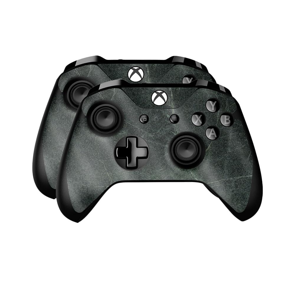 Glossy Glitter Skin Compatible with Microsoft Xbox One Controller (2 Pack) - Green Marble - Premium 3M Vinyl Protective Wrap Decal Cover - Easy to Apply | Crafted in The USA by MightySkins