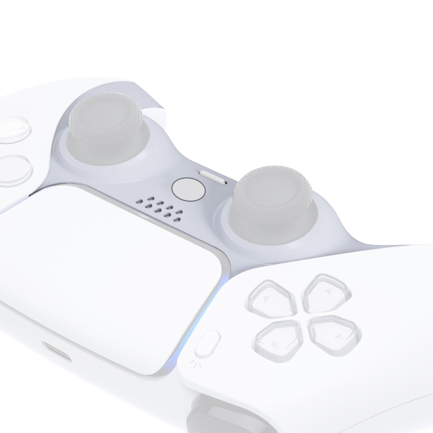 eXtremeRate Solid White Decorative Trim Shell Compatible with p s 5 Controller DIY Replacement Clip Shell Custom Plates Cover Compatible with p s 5 Controller with Accent Rings