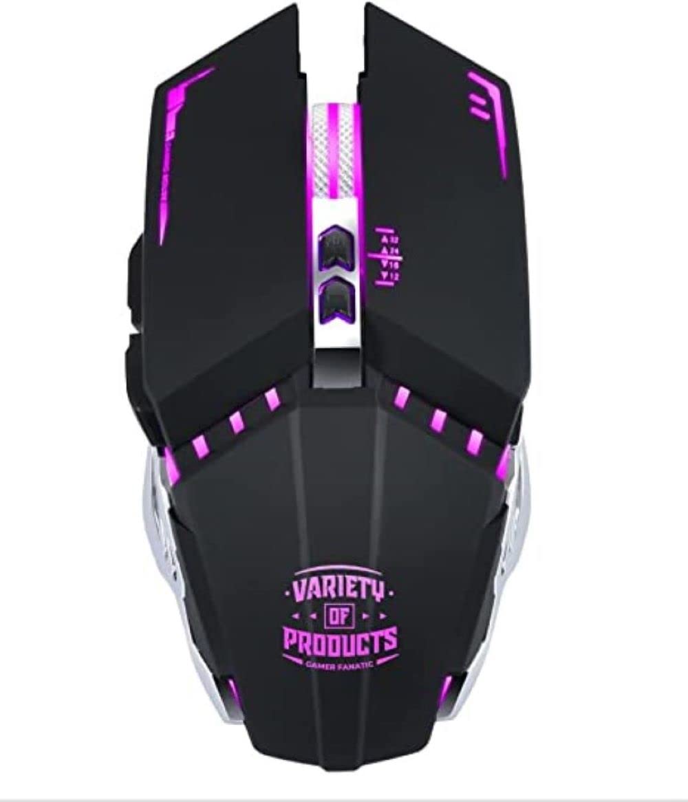 Gamer Fanatic Q15 RGB Wireless Gaming Mouse Ergonomic LED Black Multi-Coloured Lightweight 6 Buttons Great Online Gaming Experie