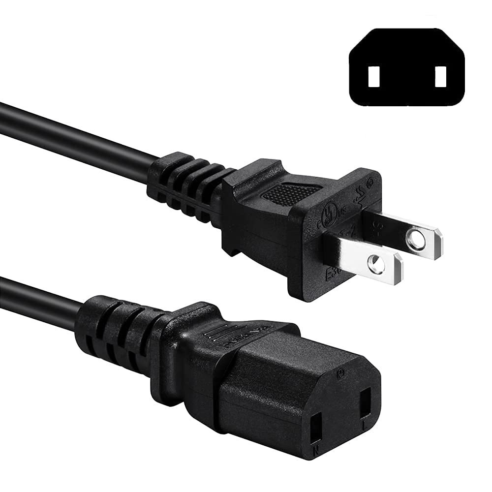 2 Prong Ac Power cord compatible with Sony PS4 Pro Xbox One Xbox 360 Slim 360 E Power Supply Brick Power cable Replacement