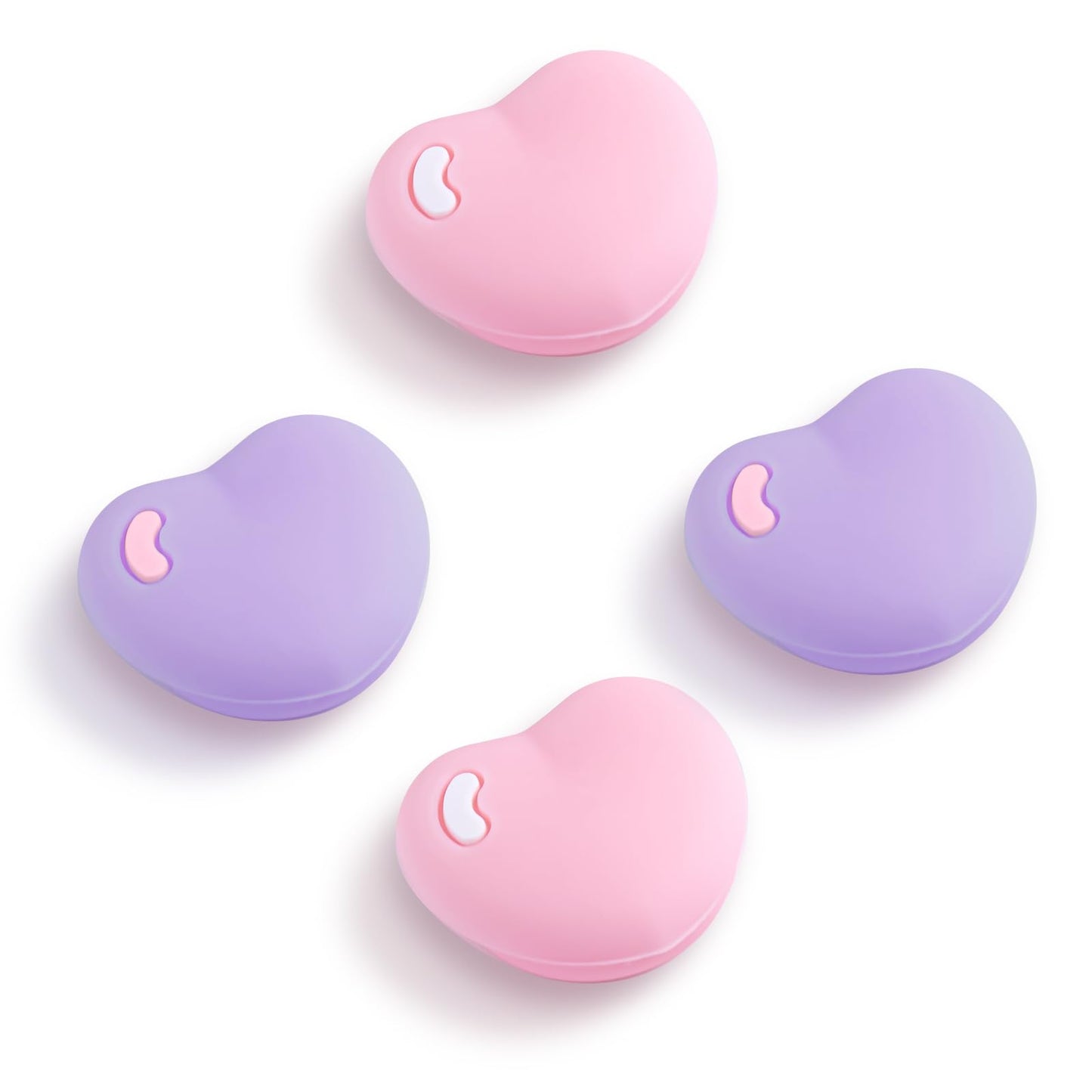 NANANINO Silicone Joycon Thumb Grip Caps Soft Joystick Cover Caps Compatible with Nintendo Switch/OLED/Switch Lite 4PCS - Pink and Purple Heart
