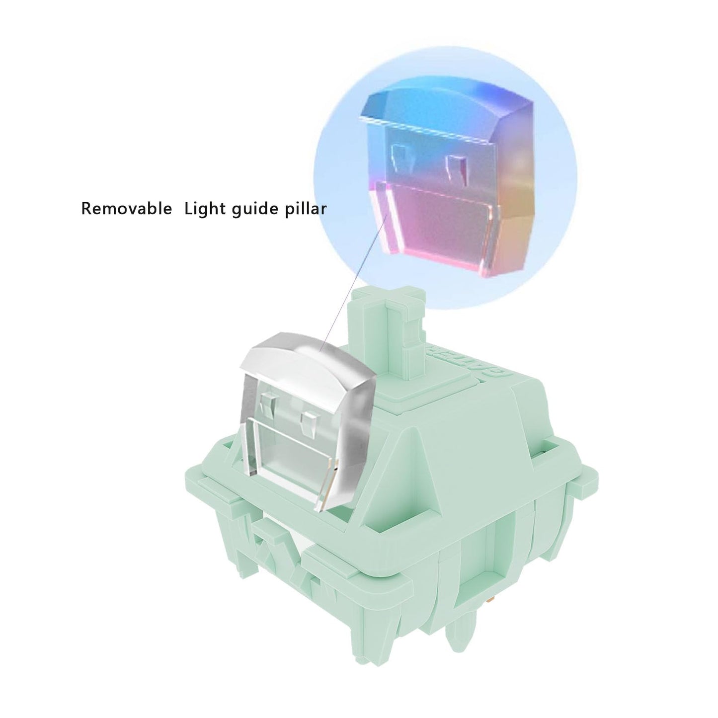 Mciepny Gateron Coral 5-Pin Linear Keyboard Switches, Pre-Lubed POM, 45gf, 45 Pcs, Ideal for MX Mechanical Gaming Keyboards