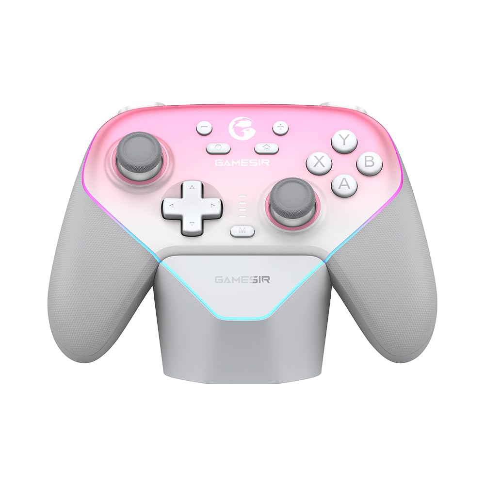 GameSir Super Nova Wireless Gaming Controller for PC/Switch/Switch 2/iOS/Android 1000Hz Polling Rate Hall Effect Stick & Trigger Rubberized Grips RGB Lighting 1000mAh - Pink
