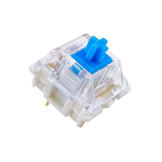 Granvela 66-Pack MX Blue Mechanical Keyboard Switches | 3-Pin | Tactile & Clicky | SMD RGB LED Compatible | White Housing