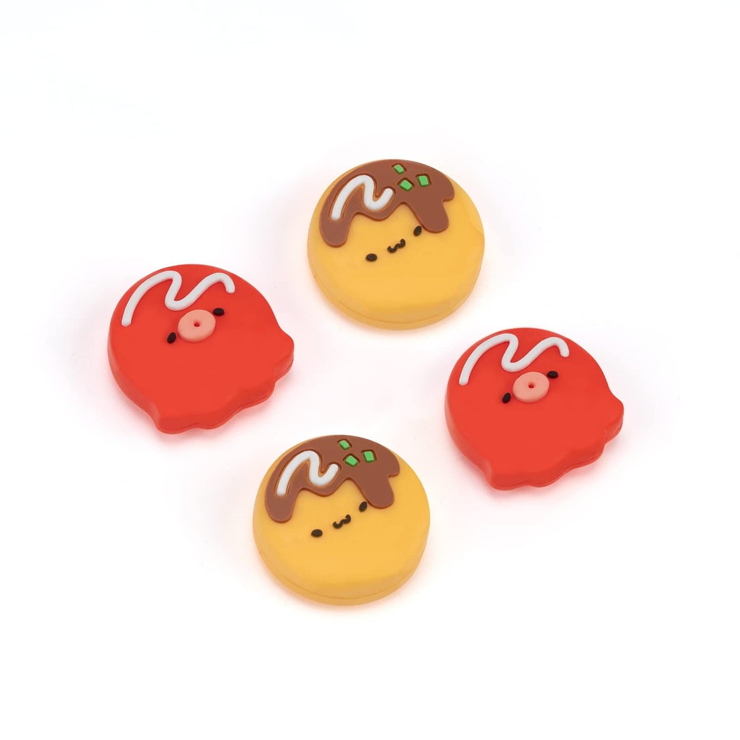 GeekShare Cute Thumb Grip Caps Compatible with Switch/OLED/Switch Lite Soft Silicone Joystick Rocker Cover 4PCS- Takoyaki