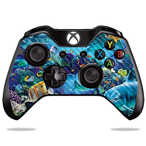MightySkins Carbon Fiber Skin for Microsoft Xbox One or One S Controller - Ocean Friends | Protective Durable Textured Carbon Fiber Finish | Easy to Apply Remove and Change Styles | Made In The USA
