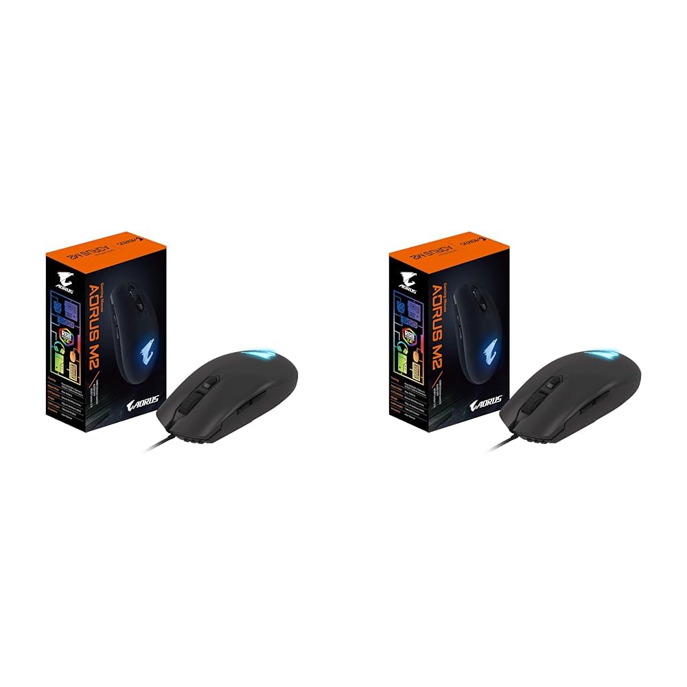 GIGABYTE AORUS M2 Accurate 6200 DPI Optical Engine, Lightweight Esports-Grade, Ambidextrous Design, RGB Fusion 2.0 Mouse GM-AORU
