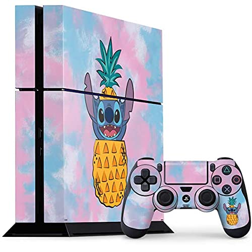 Skinit Decal Gaming Skin Compatible with PS4 Console and Controller Bundle - Officially Licensed Disney Lilo and Stitch Pineapple Stitch Design
