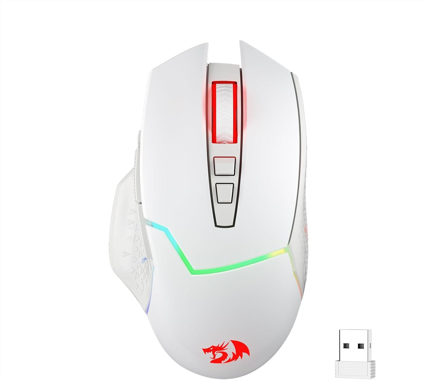 Redragon M690 PRO Wireless Gaming Mouse 8000 DPI Wired/Wireless Gamer Mouse w/Rapid Fire Key 8 Macro Buttons Ergonomic Design for PC/Mac/Laptop White