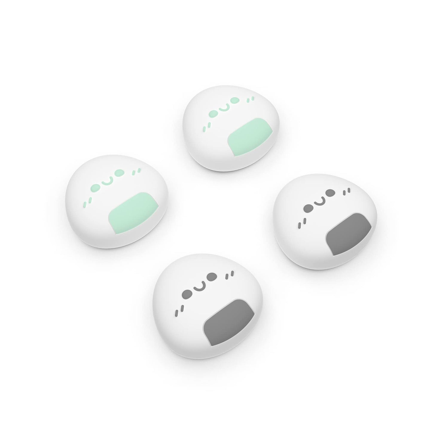 PlayVital Onigiri Joystick Caps for Nintendo Switch Thumbstick Caps for Switch Lite Analog Cover for OLED Joycon Thumb Grips - Gray & Seafoam